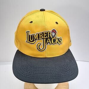 Vintage Cleveland Lumberjacks IHL Hockey Snapback Hat Cap Yellow G Cap